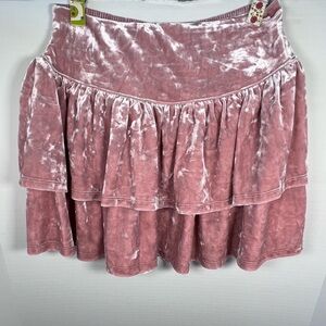 Gap Crushed Velvet Tiered Mini Skirt - Dusty Rose Girls’ Size L
